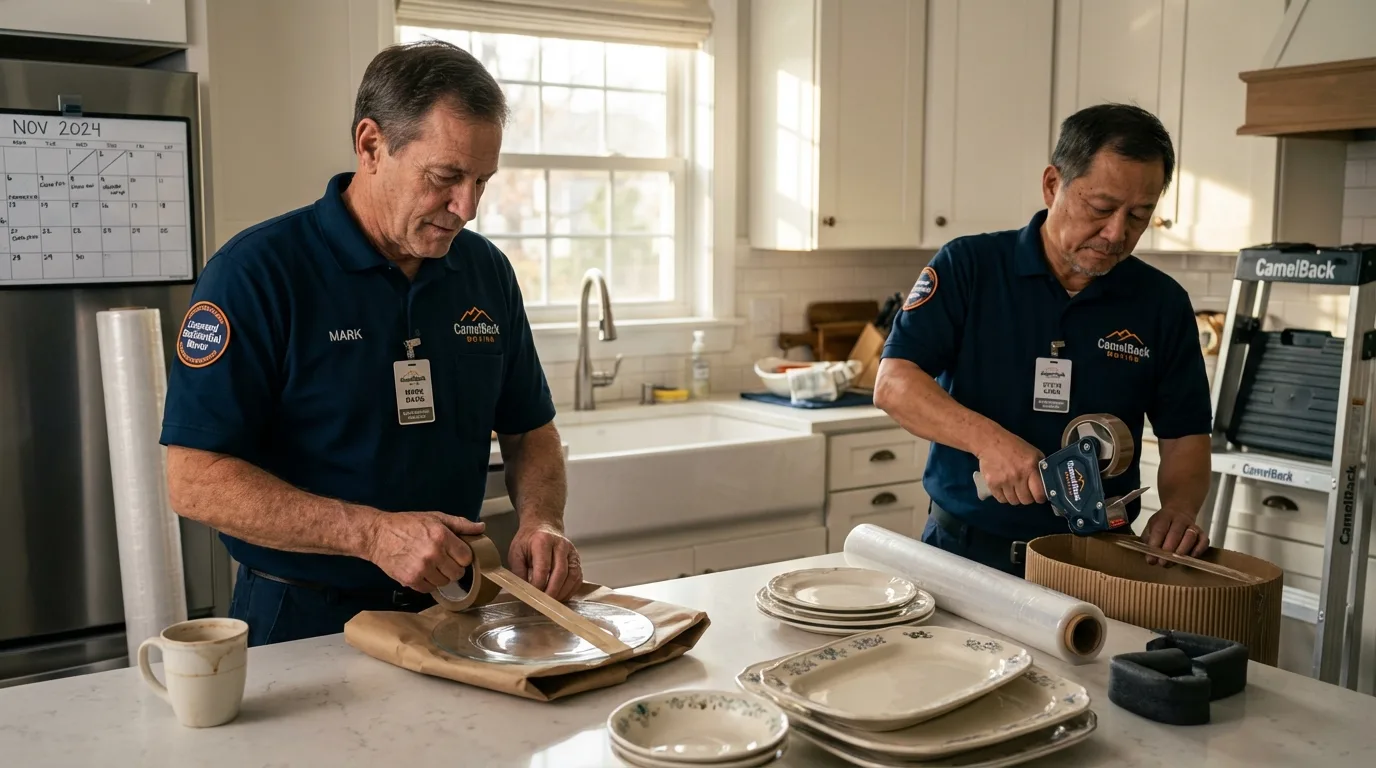 Professional crew packing kitchen dishware in Clackamas, OR
